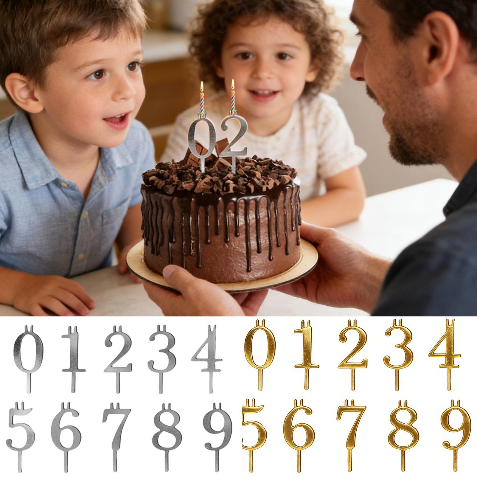 Candle Making Supplies Kit - 10pcs 0-9 Number Cake Toppers Metal