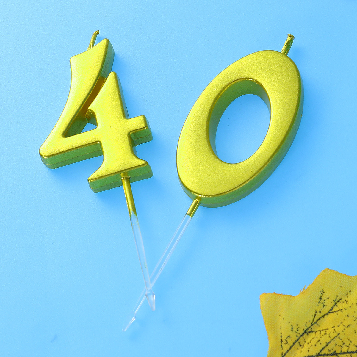 2Pcs Golden Number 40 Birthday - Candle Supply 评论和价格