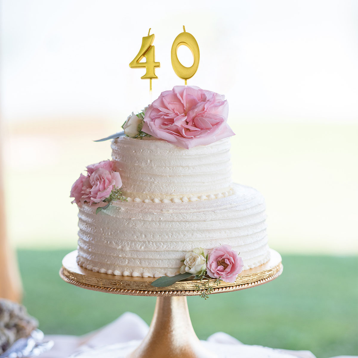 2Pcs Golden Number 40 Birthday - Candle Supply 评论和价格