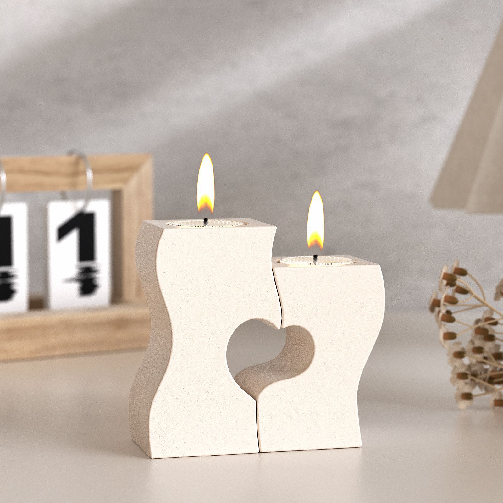 S Heart Candlestick Silicone M - Candle Making Supplies Kit 评论和价格
